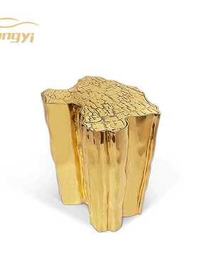 可Dingzhi 不锈钢镀金客厅咖啡桌沙发边几茶几酒店角几防刮耐磨桌