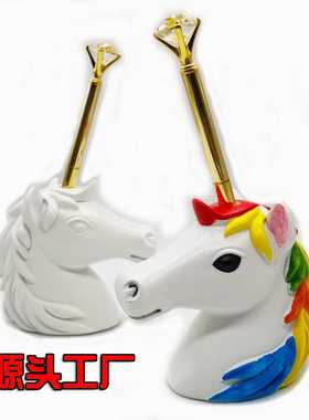 Unicorn Penholder彩虹独角兽笔架笔筒INS粉嫩少女心笔座摆设笔插