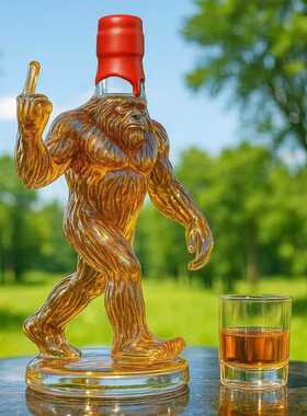 跨境包装 Funny Bigfoot Whiskey Bottle 有趣的大脚猩猩威士忌酒
