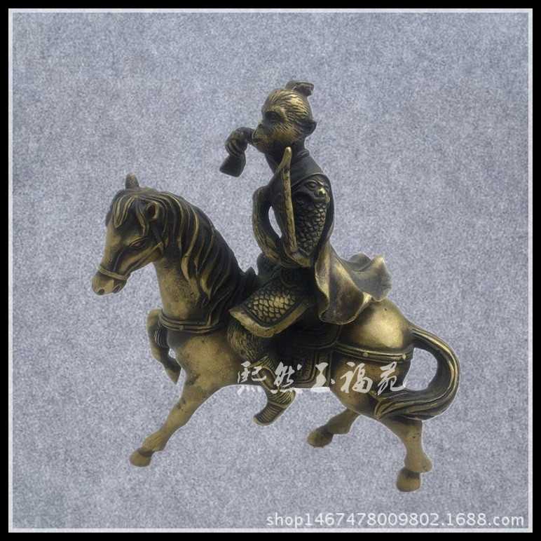 仿古纯铜马上封侯摆件铜器十二生肖马令旗猴家居装饰工艺品摆件