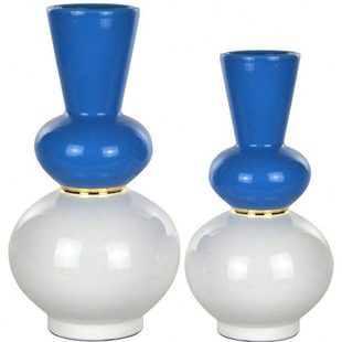 家居饰品现代简美欧式 轻奢客厅茶几床头柜桌面摆件双拼色陶瓷花瓶