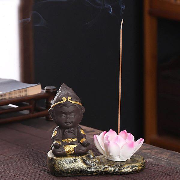 中式禅意香插陶瓷家用线香薰炉卧香托创意手工莲花线香炉悟空摆件,家居饰品,香托/香盘/香座/香插,淘宝优惠券,粉丝福利购,淘宝优惠卷