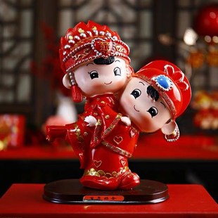 饰品 结婚礼物送新娘新人闺蜜婚庆摆件娃娃J实用新婚礼品婚房装