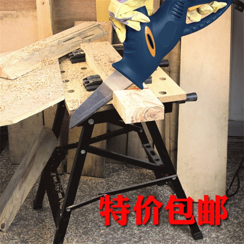 折叠锯台木工工作台多功能便携式升降J装修推台锯倒装木工操作台