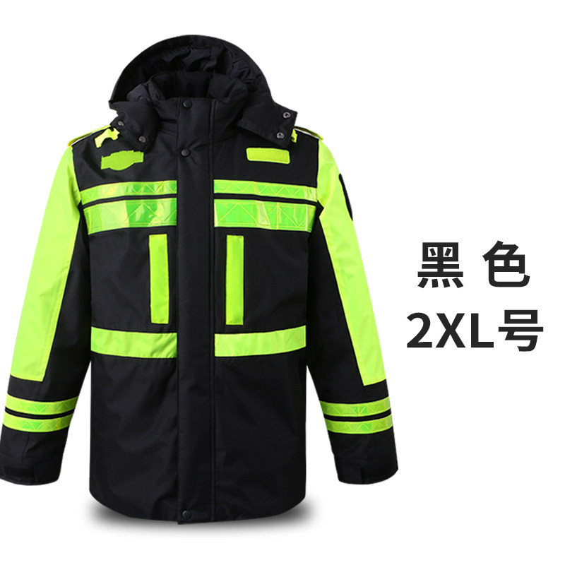 LIKAI交通道路高速荧光黄反光雨衣棉衣骑行防水衣服成人外套套装