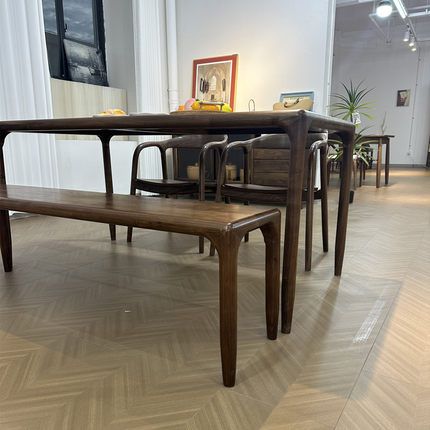 北美黑胡桃木长凳餐桌凳子长板凳实木换鞋L凳长条凳餐凳餐椅床尾