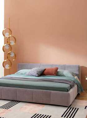 SABA像素床意式極簡現代簡約榻榻米軟包磨砂布藝別墅雙人主臥婚床