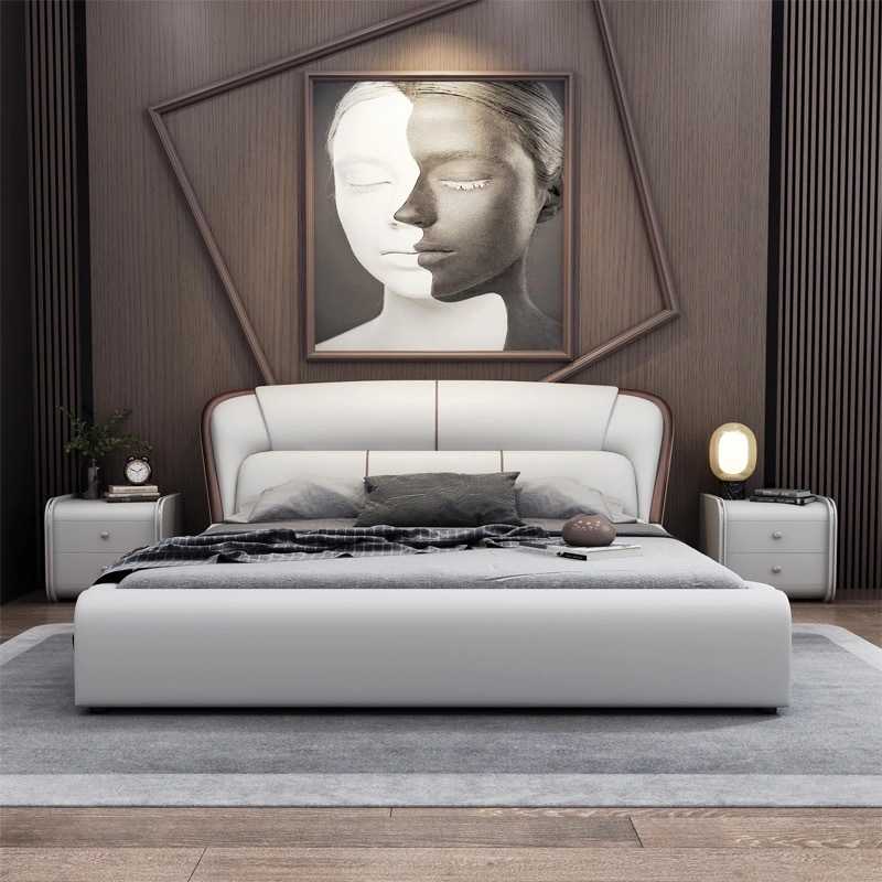 2米x2米大床科技布艺床三二人实木宽2000×2200mm主卧2乘2米3轻奢