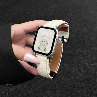 适用苹果iwatchs11表带s10手表S9皮质S8磁吸扣7个性SE3小众S10女生s6高级ultra3智能运动applewatch男生表带