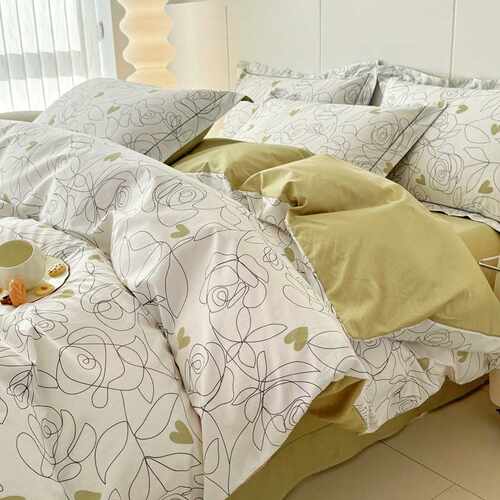 定制定做纯棉田园风被套四件套229x230x250被罩全棉248x248cm跨境