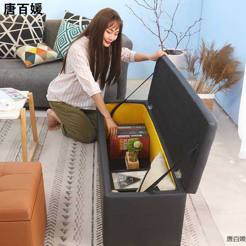 换鞋凳家用口鞋柜服装店储物沙发凳子可坐长方形床尾收纳箱神器