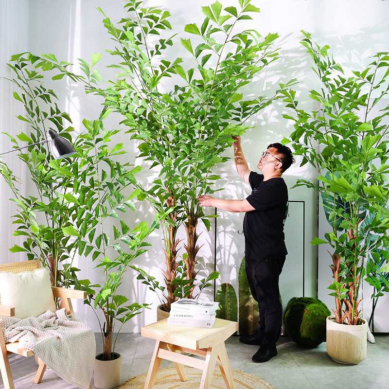 仿真树鱼尾葵树散尾葵野外露营绿植落地盆栽假树橱窗造景摆件