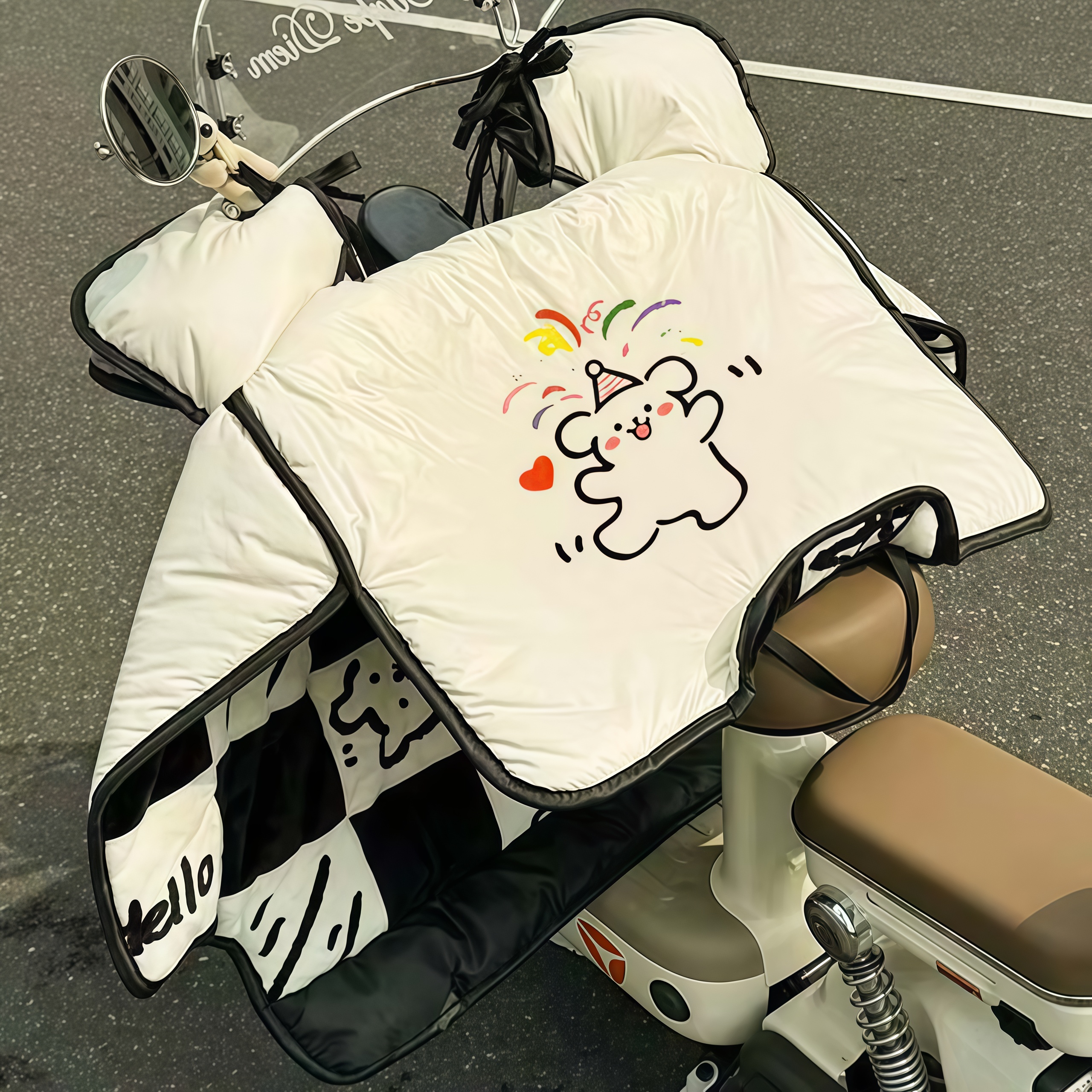 2025新款电动车挡风被冬季加绒