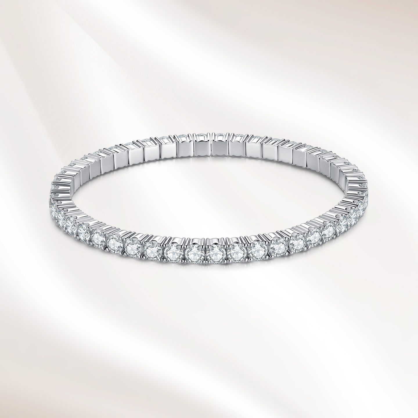 18K金满钻排钻叠戴手链经典款