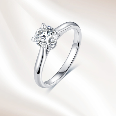 18K金卡家四爪钻戒50分真钻婚戒