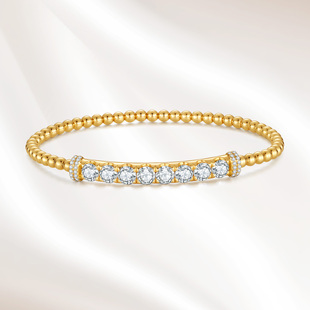 18K金培育钻石手链全满钻泡泡手饰复古网格蕾丝表带网球叠戴真钻