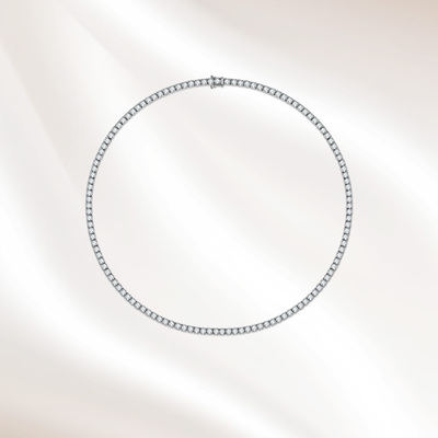 四爪满钻锁骨链网球项链男女同款