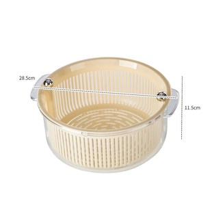 家用双层沥水篮手动水果清洗脱水器厨房镂空果蔬脱水X篮旋转洗菜