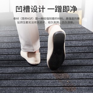 跨境现代简约涤纶地m毯门垫纯色双条纹入户地垫家用进门地毯可裁