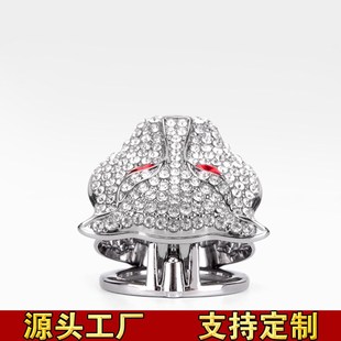 饰盖人v工镶钻水晶按钮点火圈装 金钱豹头一键启动装 饰环汽车保护
