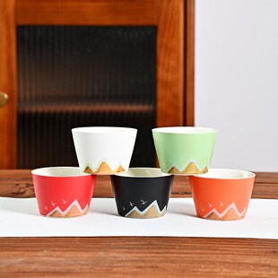 伴手 国潮千里江山品茗杯陶o瓷茶杯茶具单杯主人杯文创礼品礼盒装