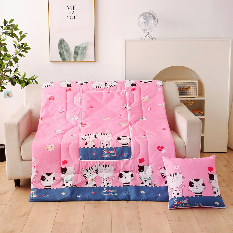 多功能两用抱枕被子办公室t午睡枕头靠垫汽车载靠枕折叠空调毯2合