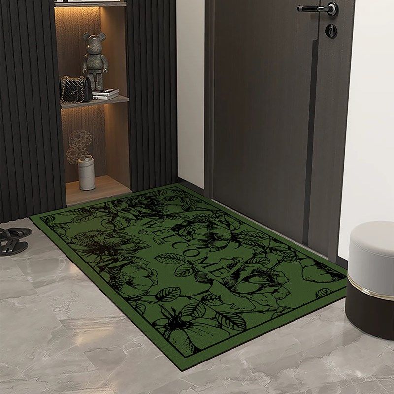 绿色入户门地垫 现代简约家用进门玄关地毯 客厅防滑免洗皮革脚垫,居家布艺,入户地垫,淘宝优惠券,粉丝福利购,淘宝优惠卷