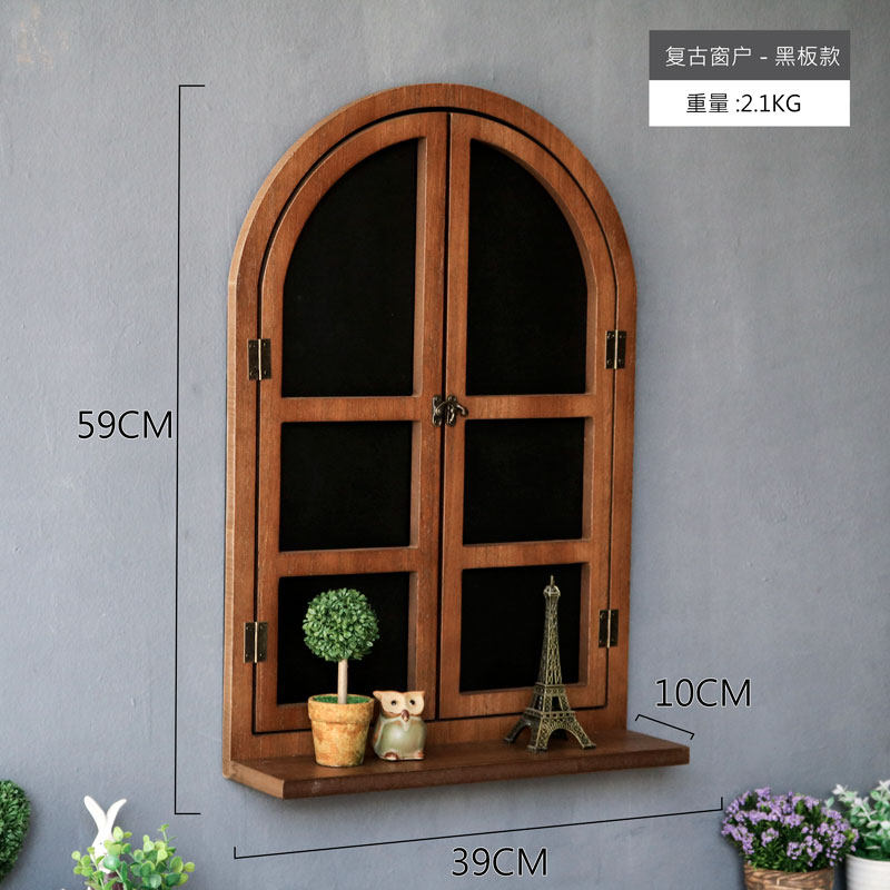 美式乡村复古做旧假窗黑板壁挂置物隔板架咖啡服装店墙面装饰留言,家居饰品,壁饰,淘宝优惠券,粉丝福利购,淘宝优惠卷