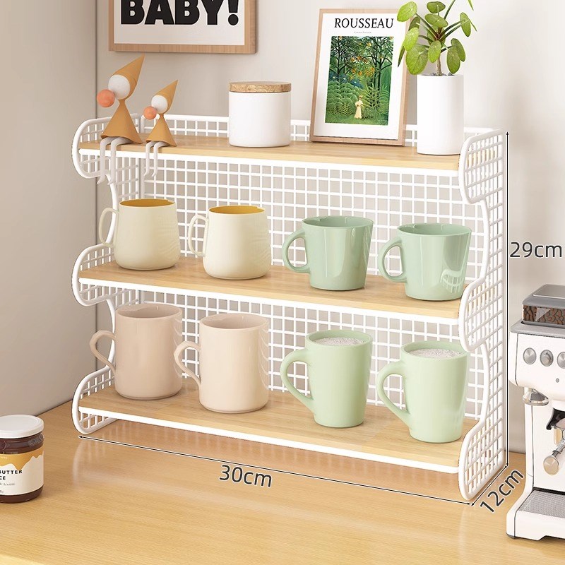 杯架杯子收纳置物架桌面水杯茶杯C放咖啡杯整理架子盒茶水吧餐桌