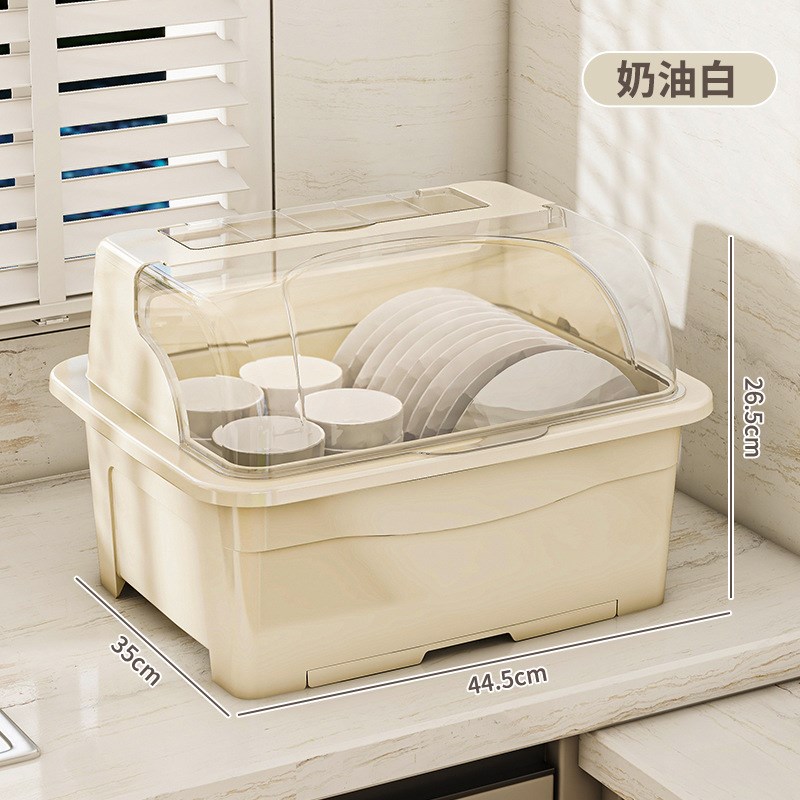 碗筷收纳盒放碗碟架厨n房家用装盘碗碟沥水小型置物架子带盖子碗