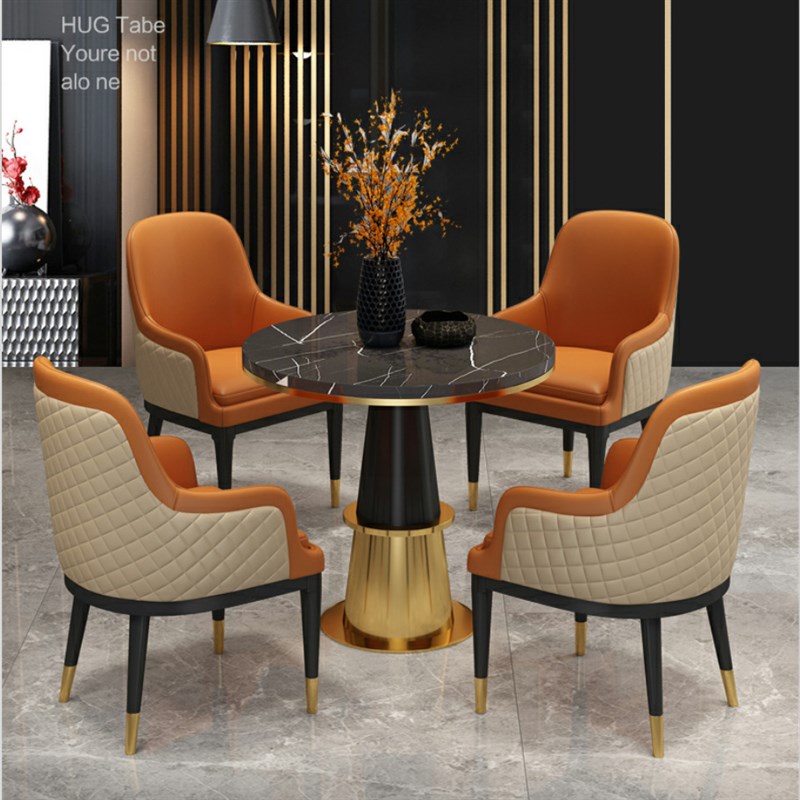 轻奢售楼处洽谈桌椅组合s商务接待部会客休闲桌椅影楼洽谈宾利皮