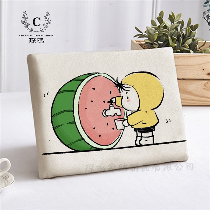 小女孩可爱c励志插画坐垫办公室久坐椅垫学生凳子餐椅记忆海绵座