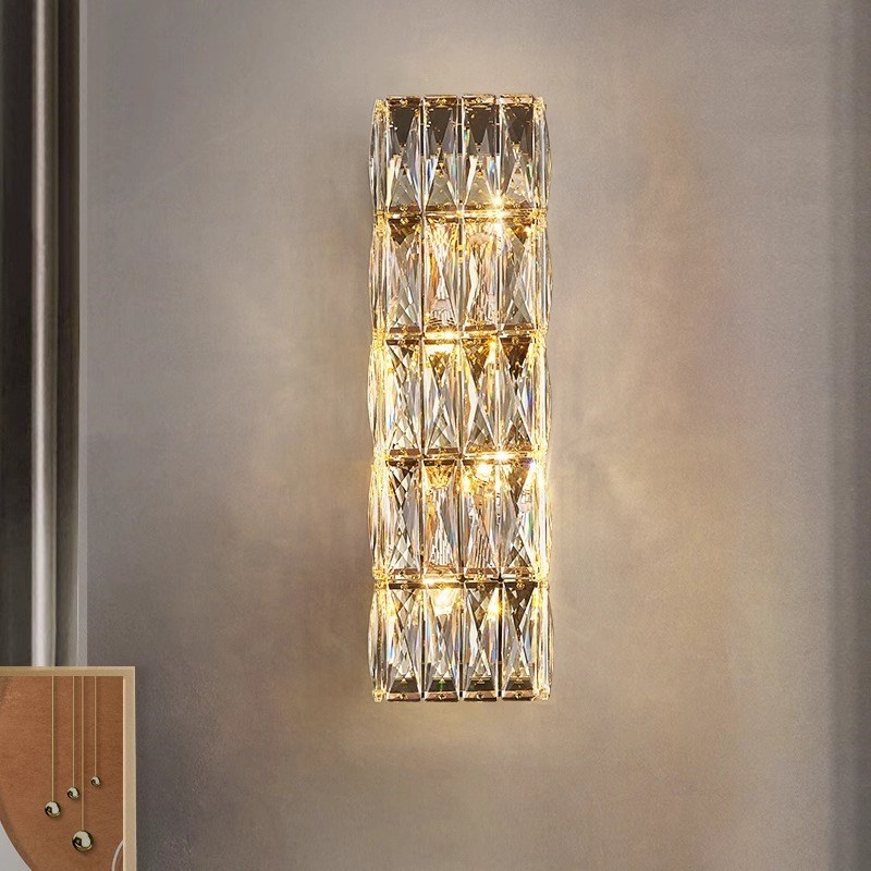 客厅电视背景墙水晶壁灯轻奢卧室床头壁灯现代简S约过道走廊楼梯