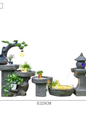客厅高山流水摆件循环水落x地假山喷泉造景办公室装饰山水景观
