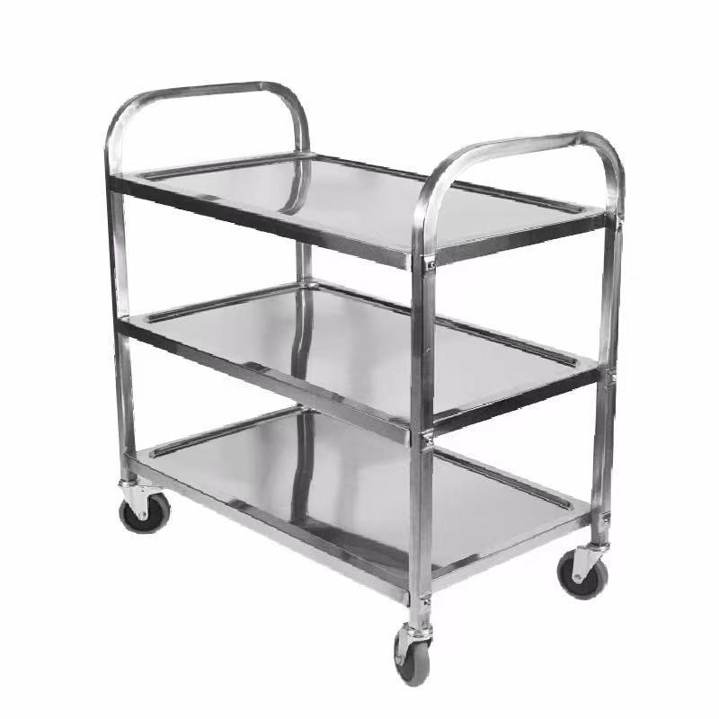 不锈钢餐车三层推车收餐车送餐A车酒店餐厅酒水车移动车收碗车