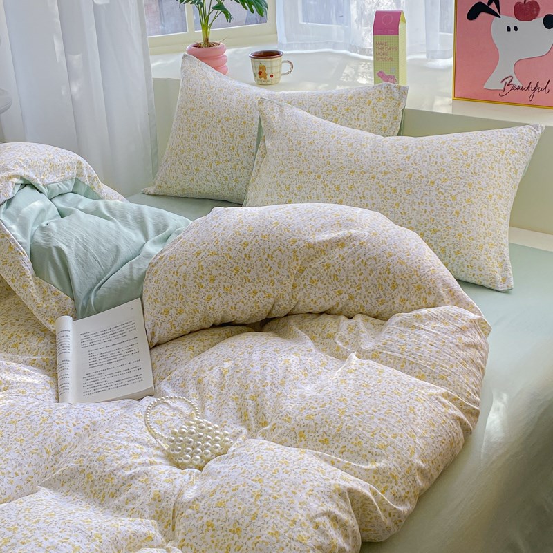 A类母婴超软水洗棉四件套床y上四件套床单被套学生宿舍三件套