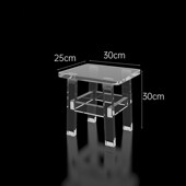 亚克力吧台凳透明水晶质感客厅沙发高脚椅加厚浴室洗澡凳厂家直销