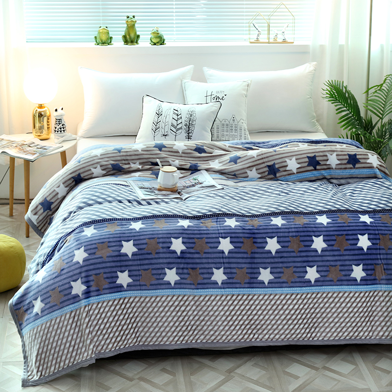 珊瑚绒毯子铺床加绒床单人宿舍办公室午睡毯法兰T绒小毛毯加厚冬