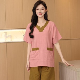 按摩足Q疗服大码 棉质汗蒸服浴服男女情侣桑拿洗浴服套装 家居服睡