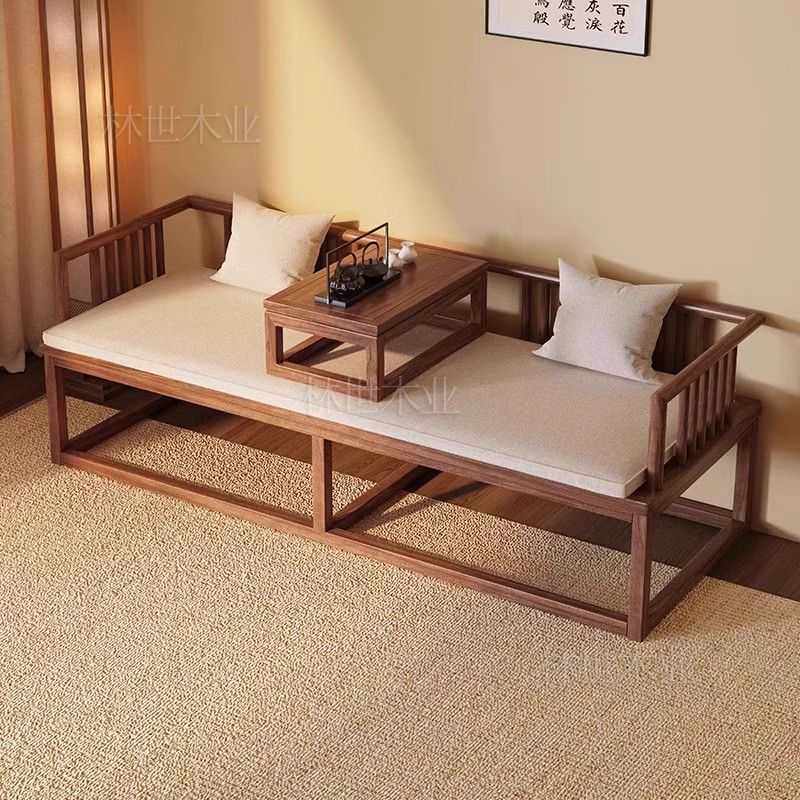 新中式实木罗汉床沙发床现代简约贵妃床躺椅小户型家用客厅床榻