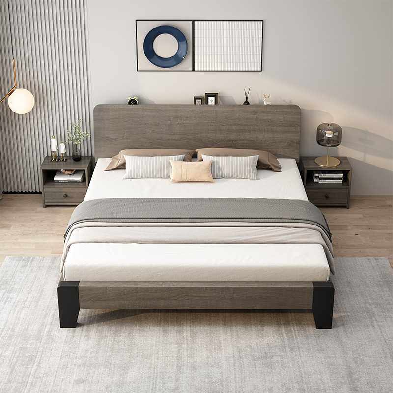 实木床主卧大床双人1.8x2米床轻奢1.5m简约1.2m经济