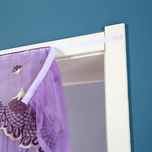 挡蚊双开门帘帘子I卧室客厅纱帘绣花一件代发 蕾丝布艺防蚊夏季