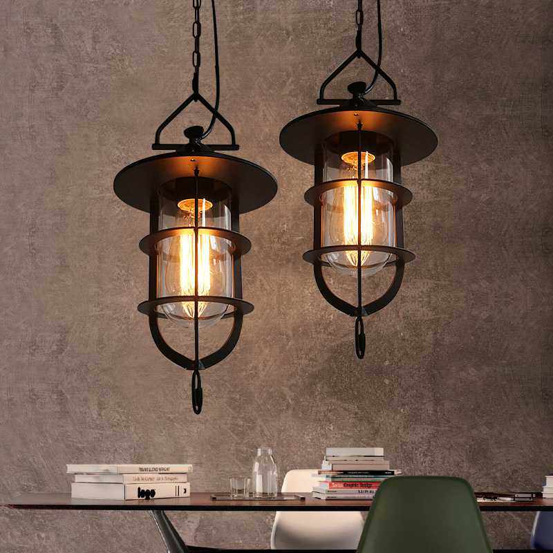 美式乡村工业风锅盖吊灯创意复古个性铁艺餐厅船坞吊灯店铺装饰灯