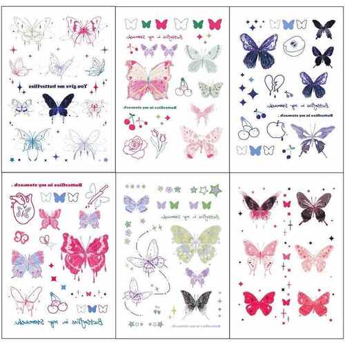 Lasting Cartoon Butterfly Fake Tattoo for Woman Arm Art