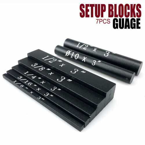 木工7件套台锯设置块高度规套件测量平垫模块Setup Blocks guage
