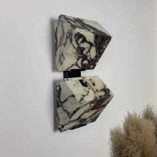 奶油风宝格LI氛围背景墙灯设计师书房客厅装饰卧室床头石材壁灯