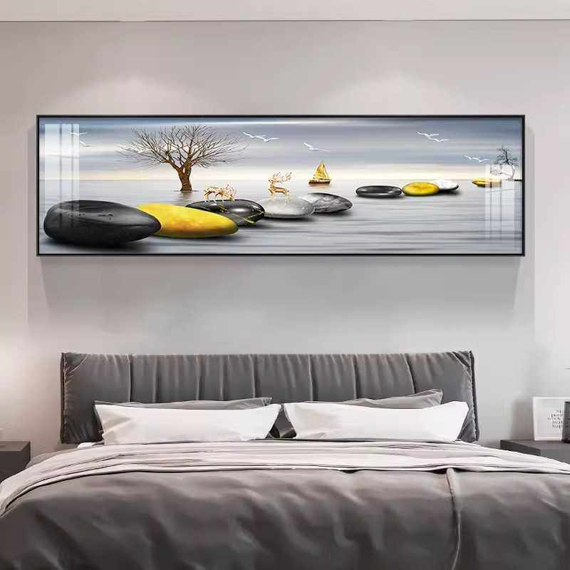 石来运转卧室床头装饰画轻奢主卧背景墙客厅挂画现代简约房间壁画,3C数码配件,摄像机配件,淘宝优惠券,粉丝福利购,淘宝优惠卷