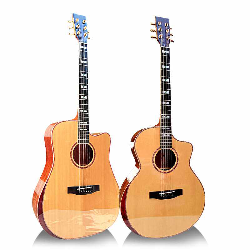 德赛夫41寸云杉桃花心木带靠手单板guitar亮光实木面单木吉他jita