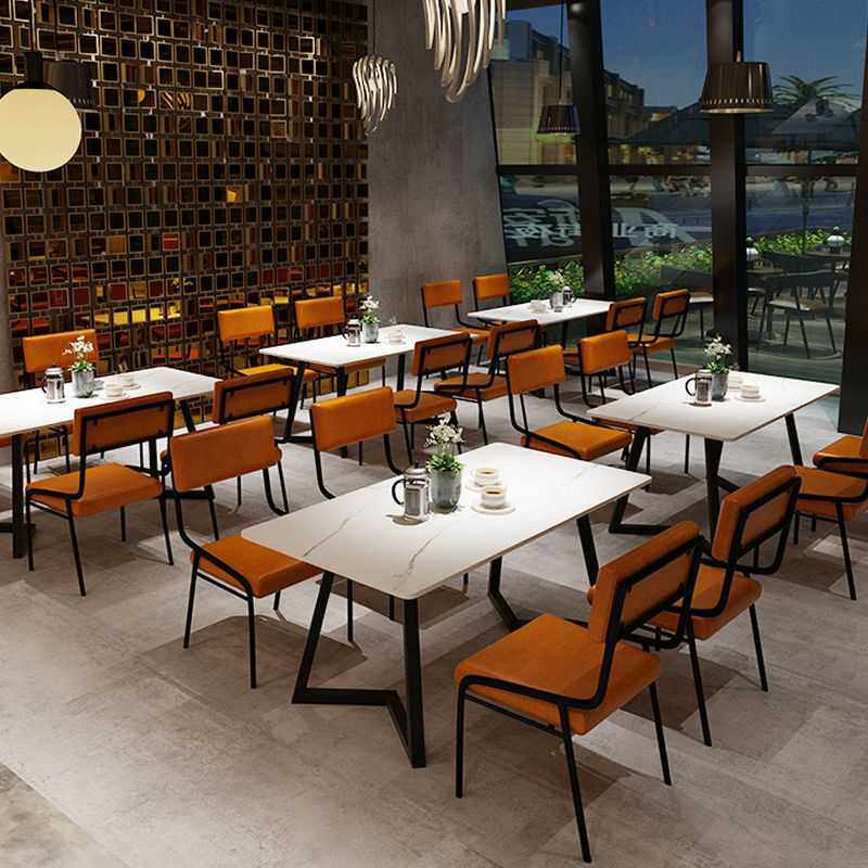 现代网红铁艺岩板酒吧餐厅商用餐饮家具工业风夜宵烧烤店桌椅组合