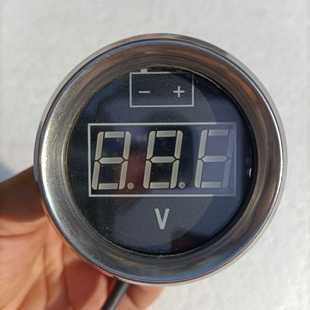 数显电压表55mm圆形表头数字显示电瓶电压车载2线改装车12v24v